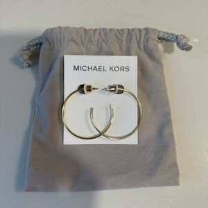 MICHAEL KORS GOLD-TONE OPEN HOOP EARRINGS